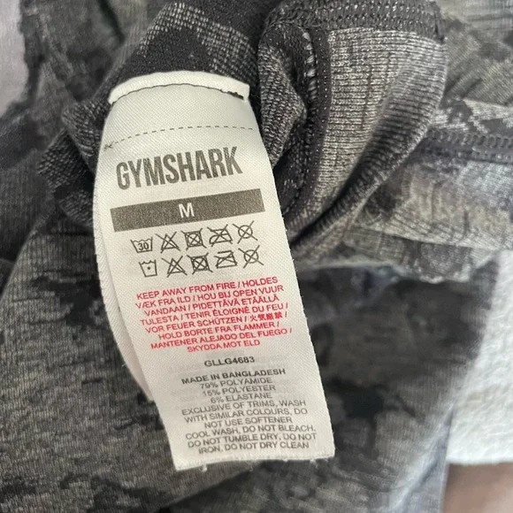 Gymshark Camo Seamless Leggings Gray Black Women’s Size M High Waisted - Picture 3 of 6